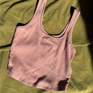 Women's Ribbed Pink Tank Top
